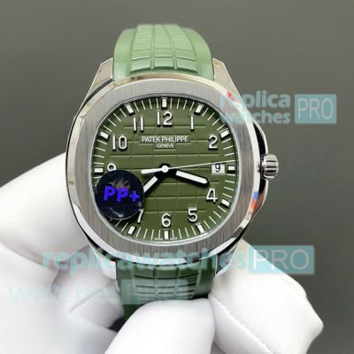 PP+ Factory Swiss Patek Philippe Aquanaut 5168 Gain Weight Green Dial Copy Watch 42mm 